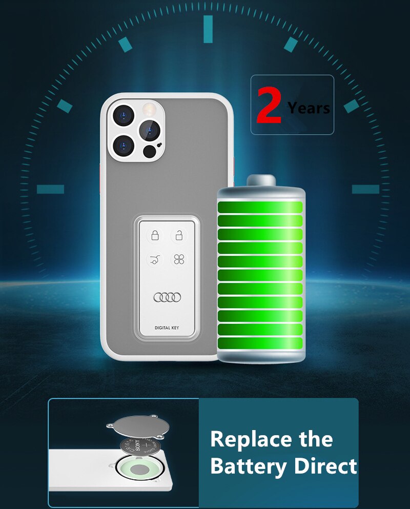 Coque d'Iphone clé à distance intelligente numérique de voiture, PEK modifié, carte-clé sans clé
