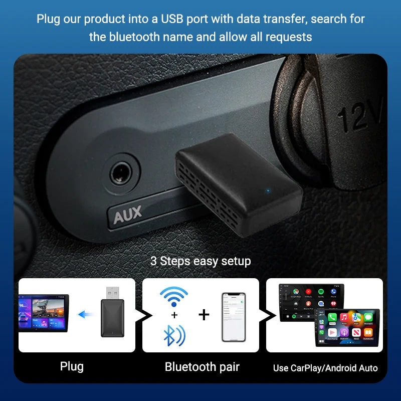 Adaptateur Universel CarPlay & Android Auto Sans Fil