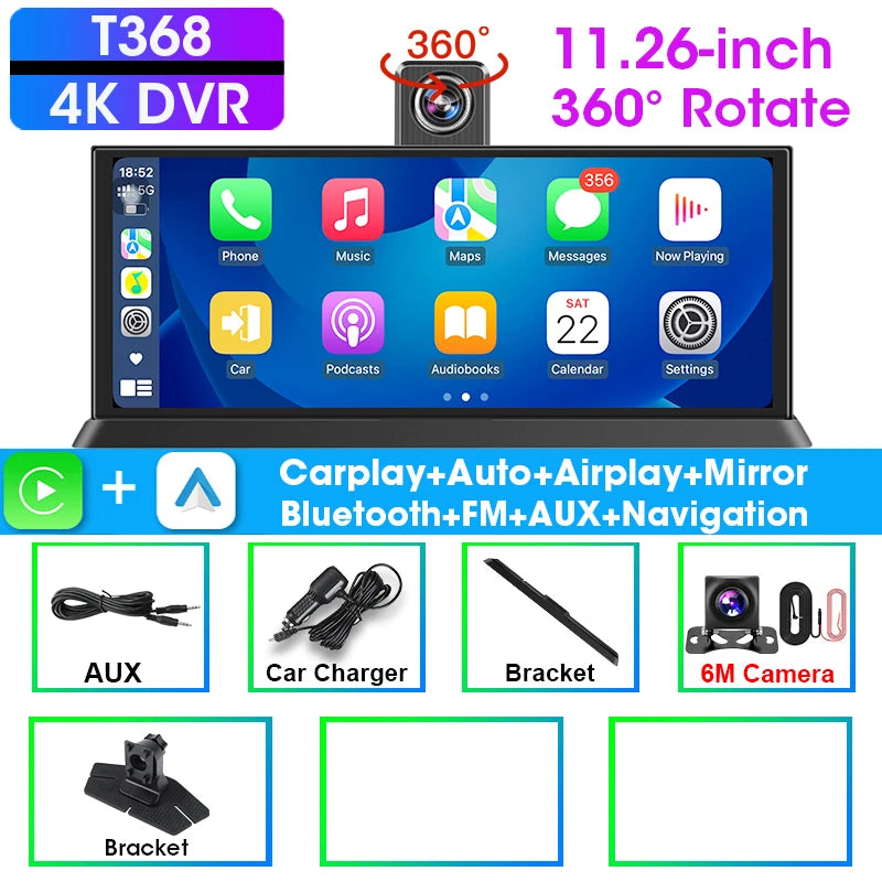 Dany'L - Caméra Dashcam 360° 4K avec CarPlay – La conduite connectée et sécurisée
