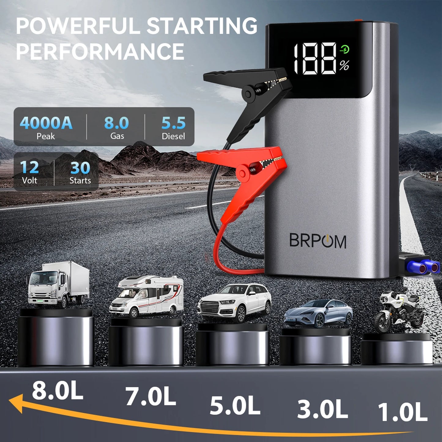 Dany'L - Jump Starter 3-en-1 – 4000 A, Power Bank et LED 🚀🔋