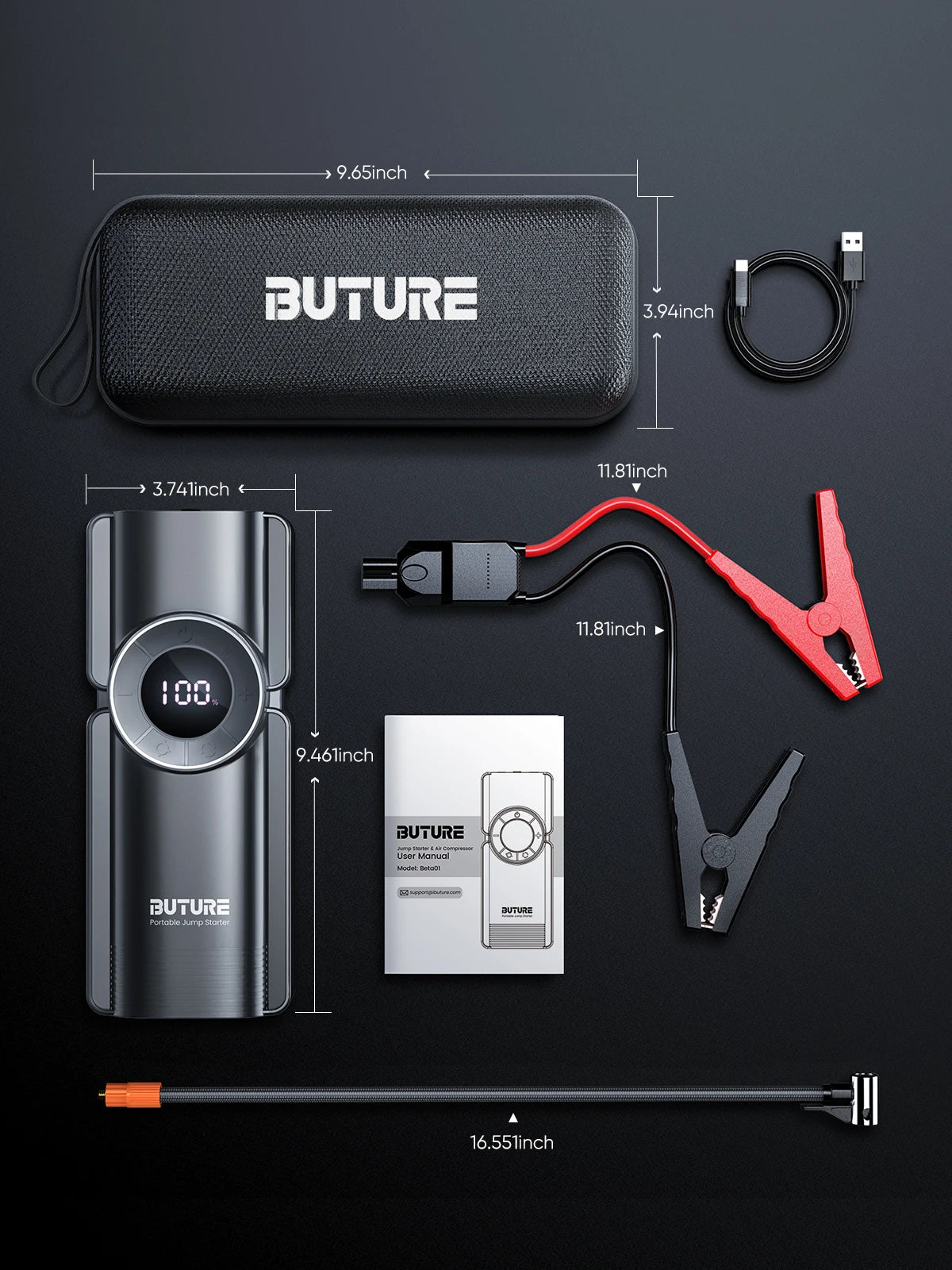 Dany'L - 4-en-1 – Booster, Pompe, Power Bank & Gonfleur 💨📱🔋🚗