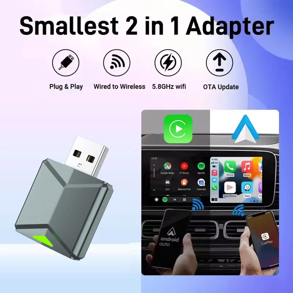 Adaptateur Universel CarPlay & Android Auto Sans Fil