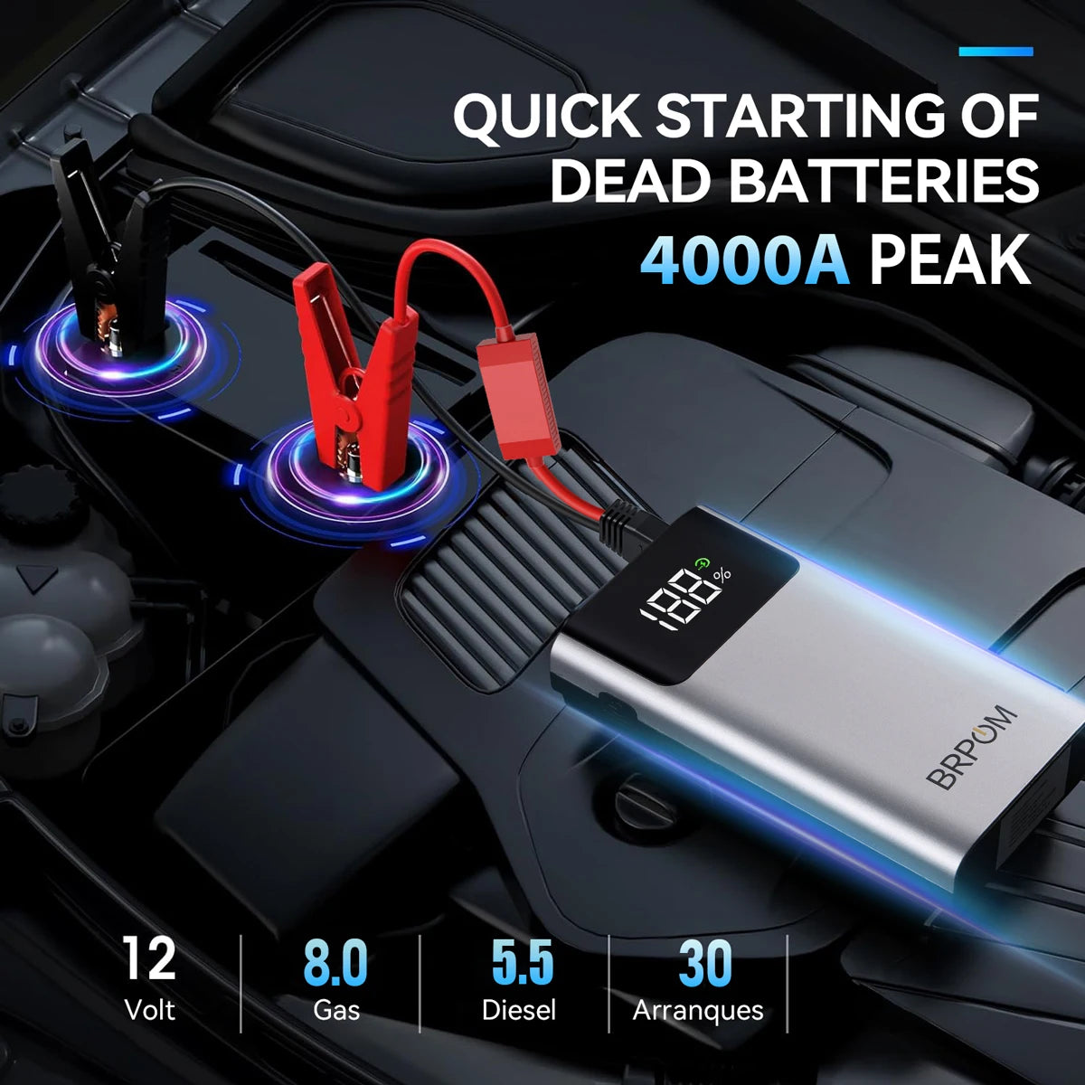Dany'L - Jump Starter 3-en-1 – 4000 A, Power Bank et LED 🚀🔋