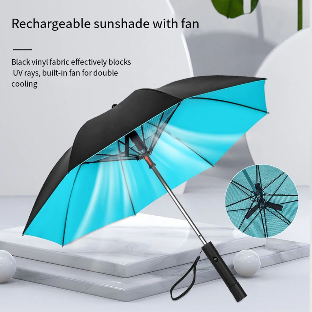 Dany'L - ☂️ Parapluie 3-en-1 USB Rechargeable, Ventilateur + Brumisateur + Classe Infinie