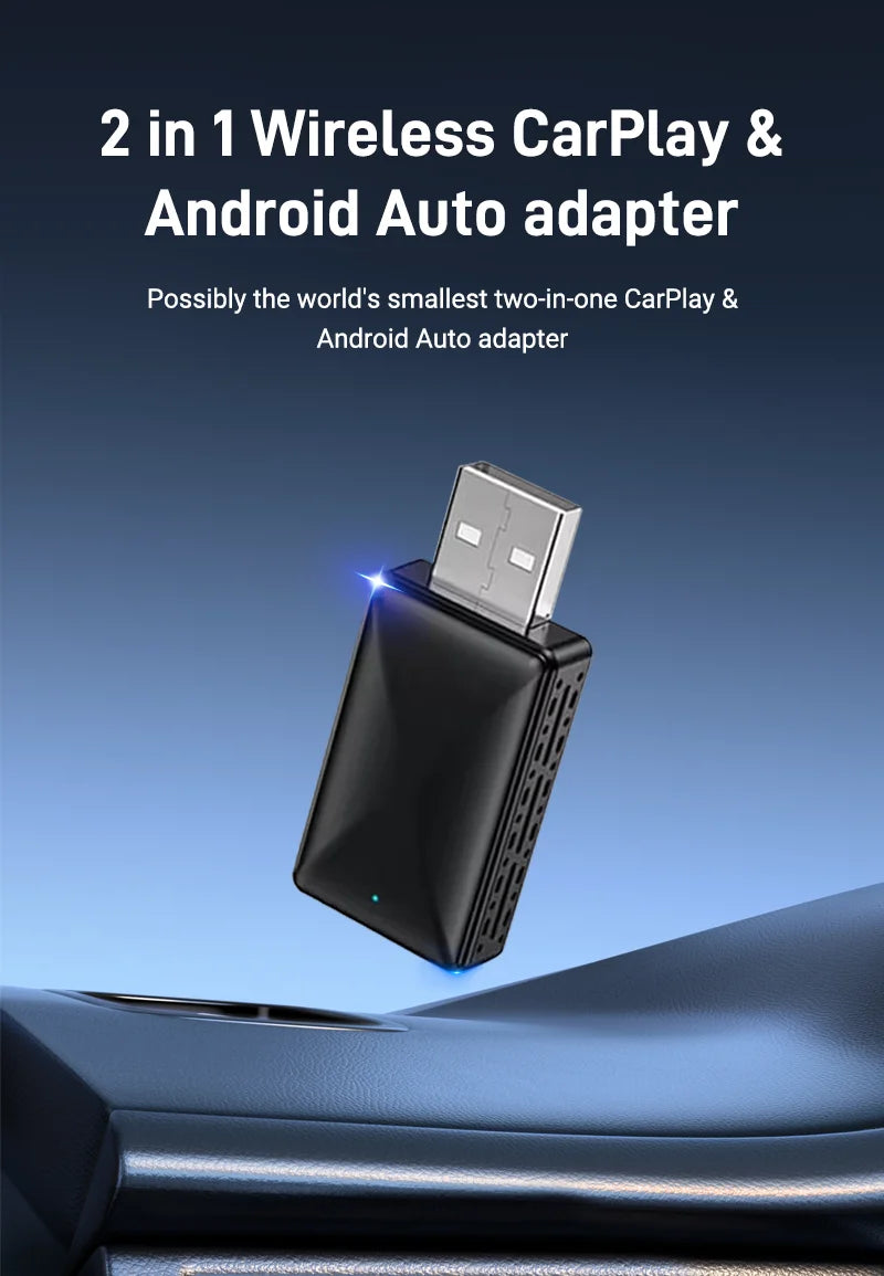 Adaptateur Universel CarPlay & Android Auto Sans Fil