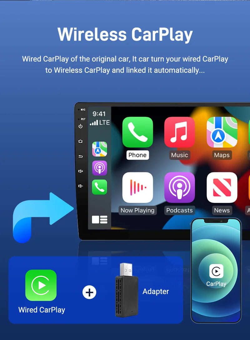 Adaptateur Universel CarPlay & Android Auto Sans Fil
