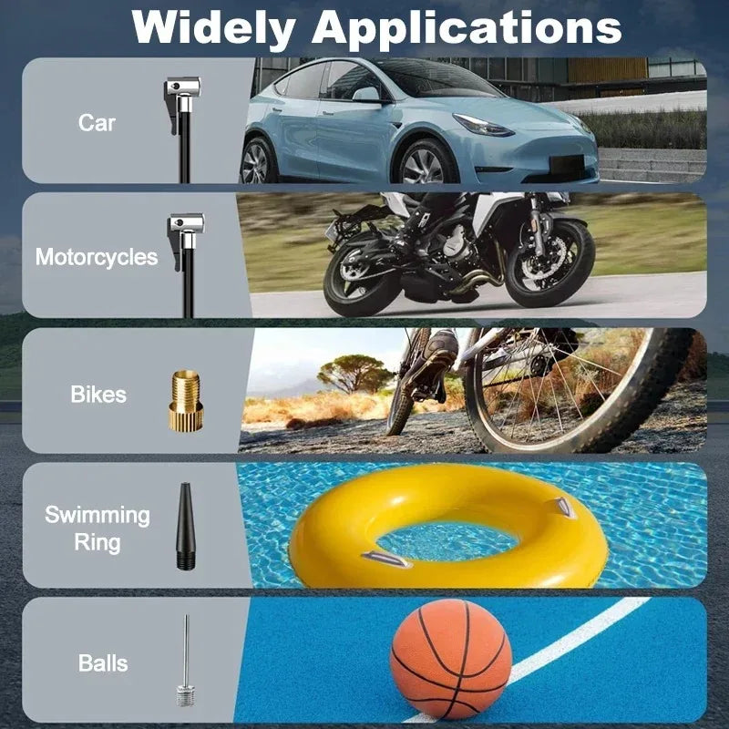 Dany'L - Compresseur d’Air Portable Électrique avec Écran LCD, Lampe LED & Power Bank USB pour Voiture 🚗 Moto 🏍️ Vélo 🚴 Ballon ⚽