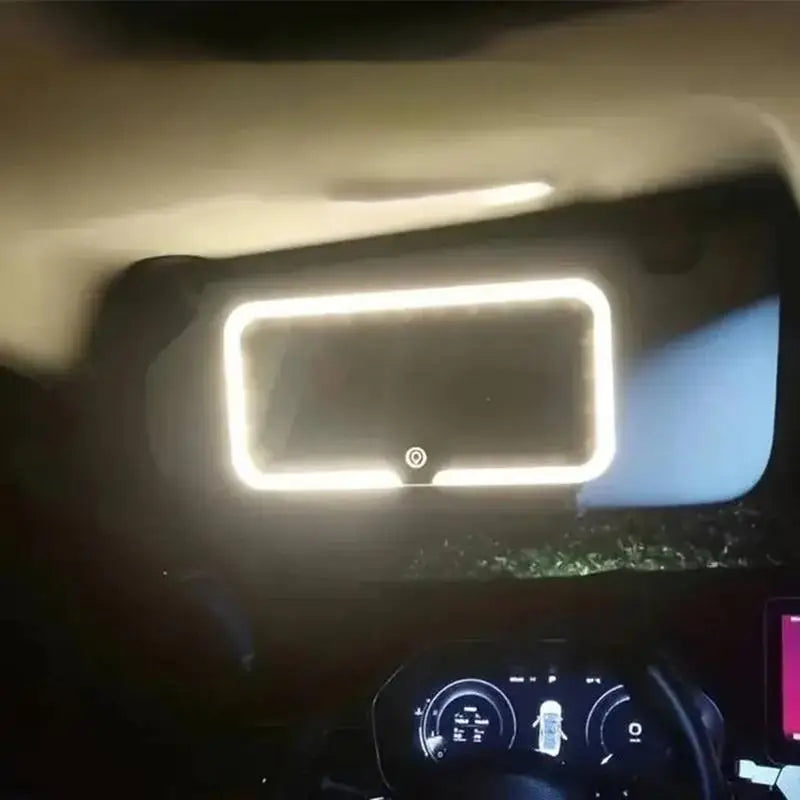 Dany'L - 💄🚗 Miroir de Retouche Lumineux pour Voiture – 3 Modes & 60 LEDs, Rechargeable 🔋✨