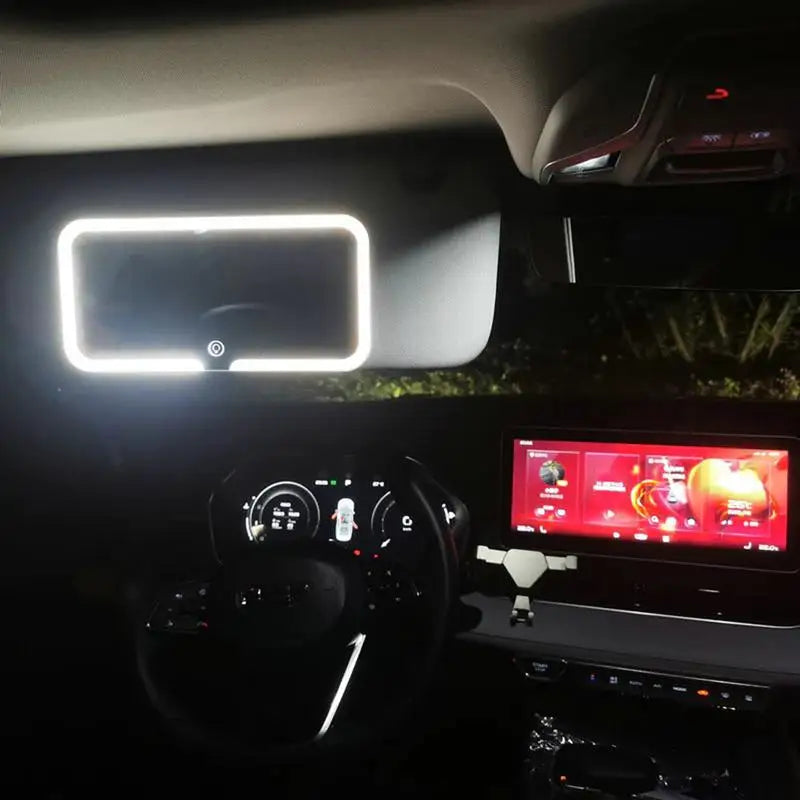 Dany'L - 💄🚗 Miroir de Retouche Lumineux pour Voiture – 3 Modes & 60 LEDs, Rechargeable 🔋✨