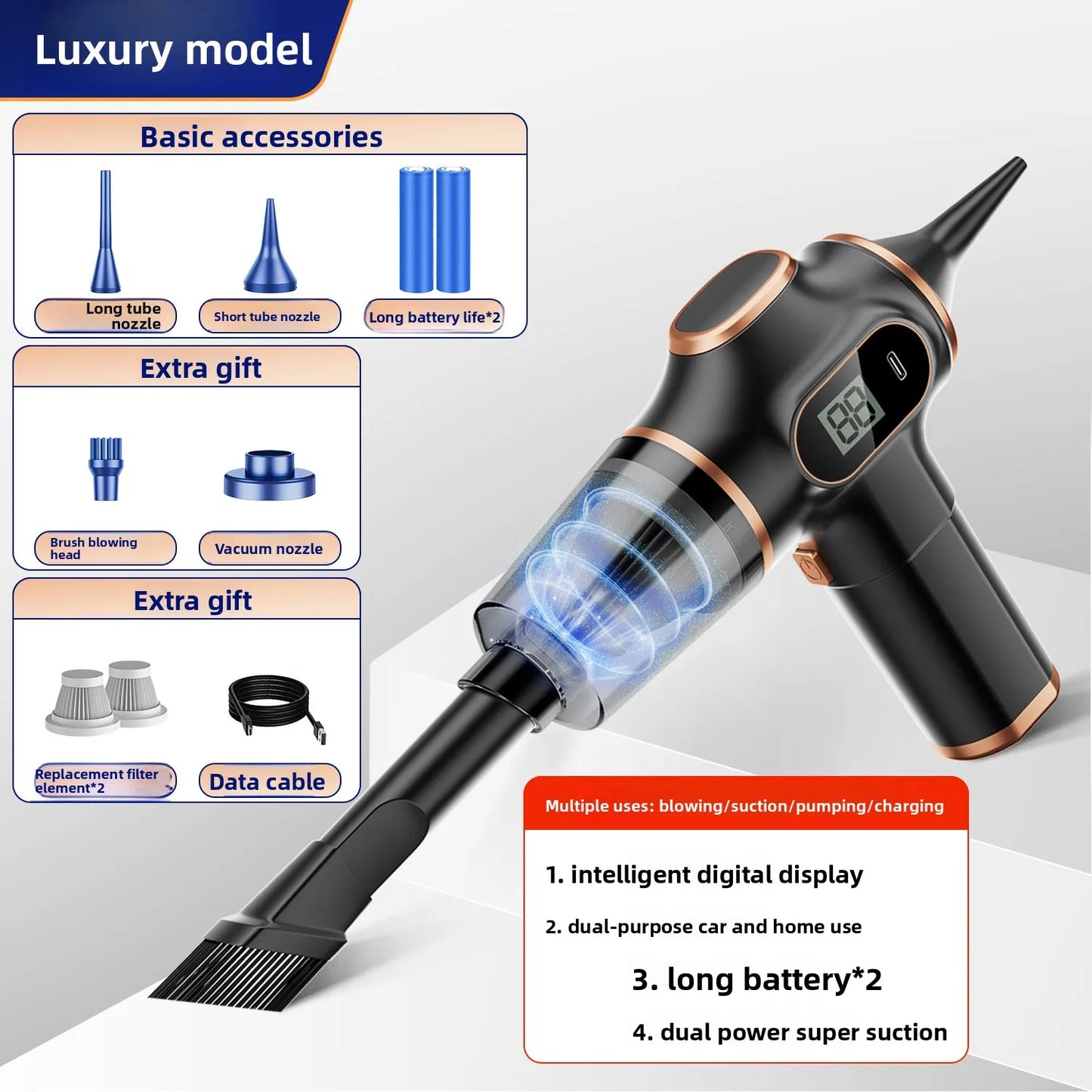 Dany'L - 🚗💨 Mini-Aspirateur Sans Fil Portable – Car & Home, Puissant et Ultra Pratique