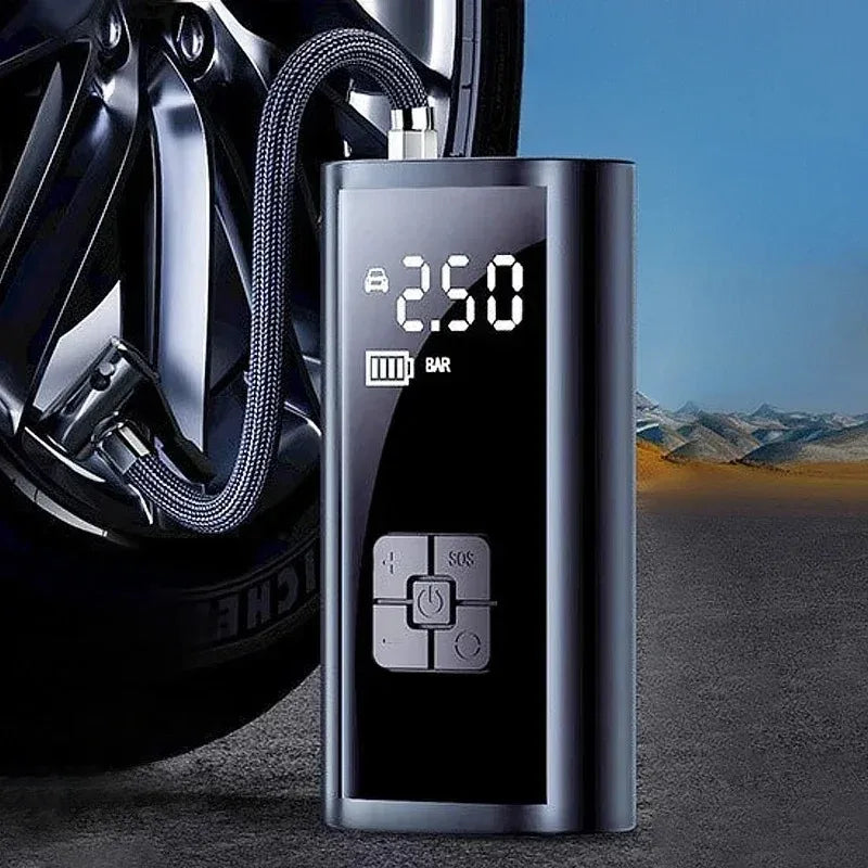 Dany'L - Compresseur d’Air Portable Électrique avec Écran LCD, Lampe LED & Power Bank USB pour Voiture 🚗 Moto 🏍️ Vélo 🚴 Ballon ⚽