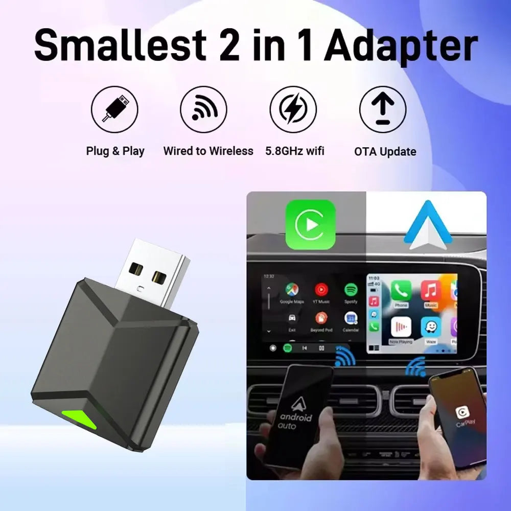 Adaptateur Universel CarPlay & Android Auto Sans Fil