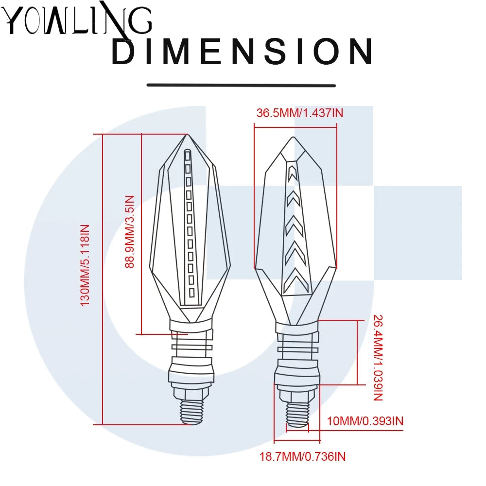 Dany'L - 🏍️ Clignotants Avant & Arrière Universels pour Yamaha YZF-R1 / R6 / MT-07 / MT-09 / ZX-6R / ZX-10R