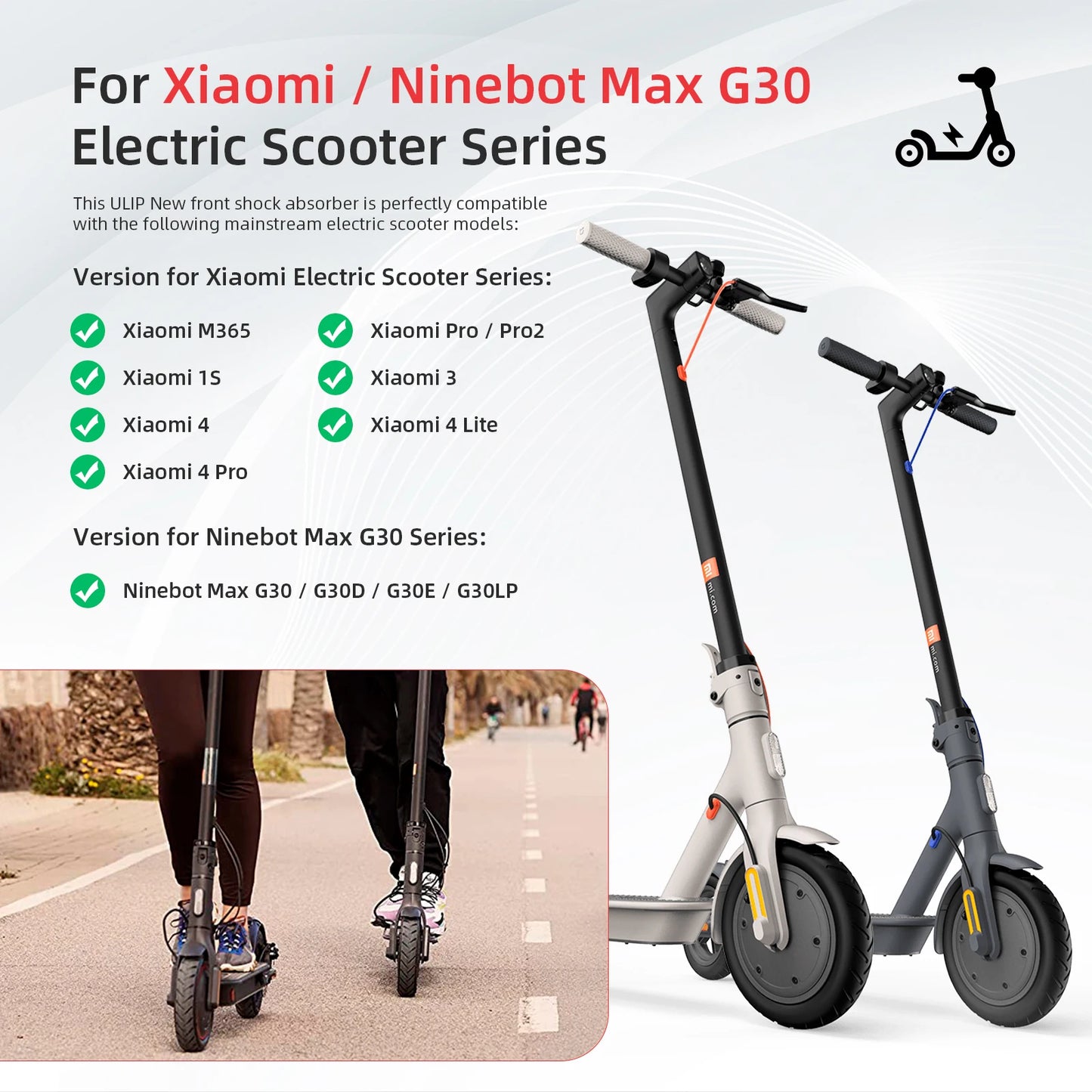 Dany'L - 🛴 Suspension Avant Ulip amortisseur de Choc Upgradé pour Xiaomi M365, Segway G30, 4 Pro...