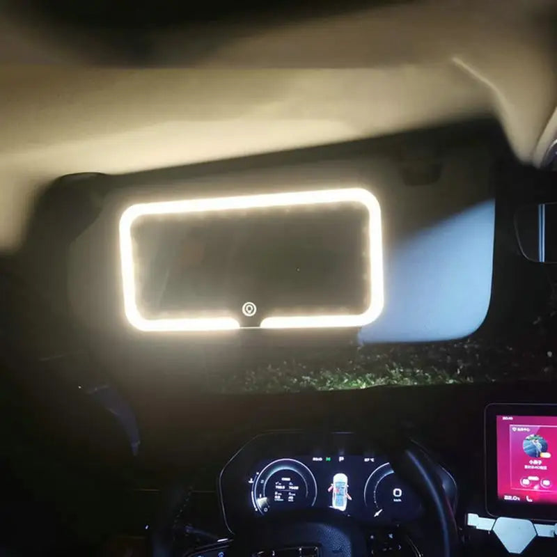 Dany'L - 💄🚗 Miroir de Retouche Lumineux pour Voiture – 3 Modes & 60 LEDs, Rechargeable 🔋✨