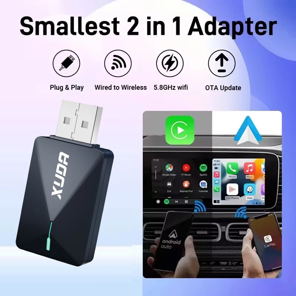 Adaptateur Universel CarPlay & Android Auto Sans Fil