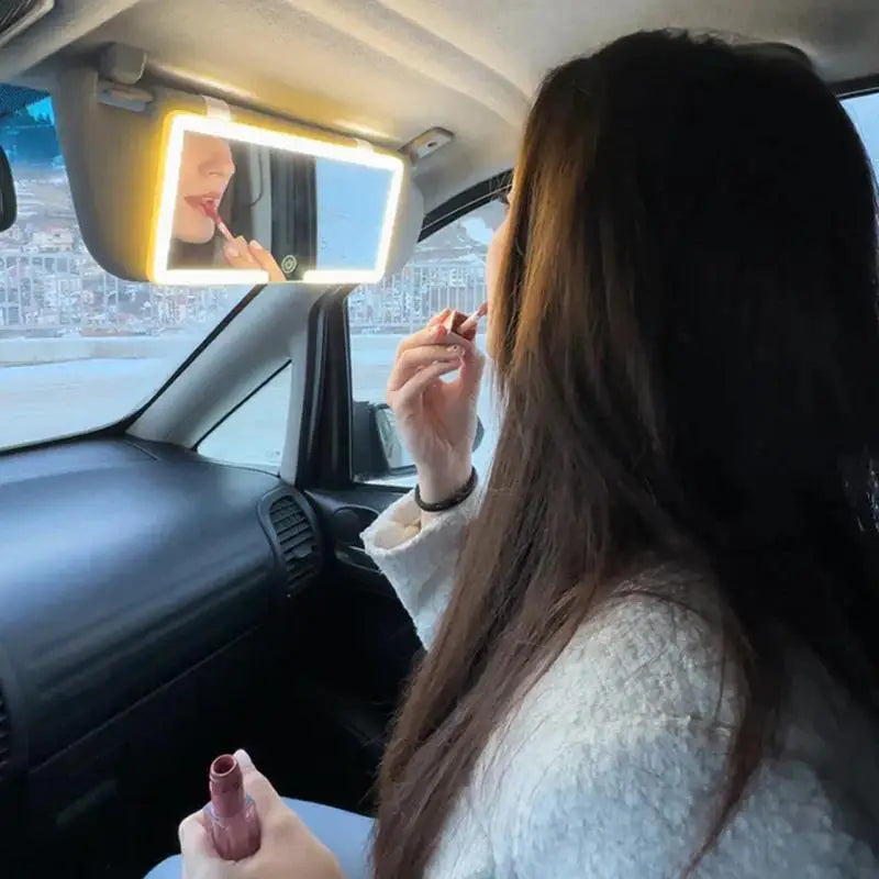 Dany'L - 💄🚗 Miroir de Retouche Lumineux pour Voiture – 3 Modes & 60 LEDs, Rechargeable 🔋✨