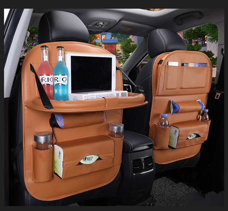 Sac de rangement pour siège de voiture en cuir