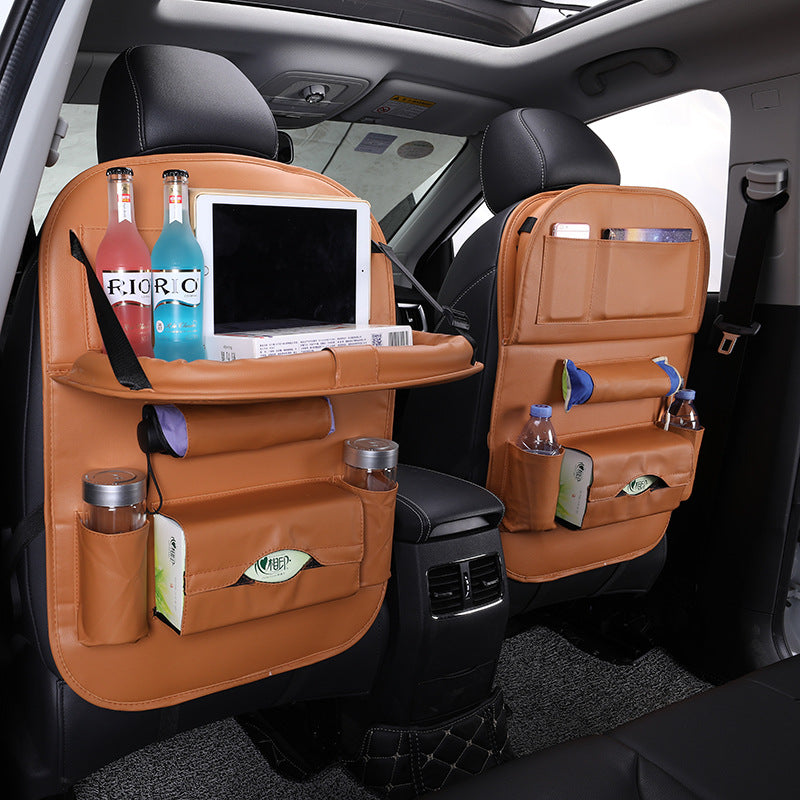 Sac de rangement pour siège de voiture en cuir