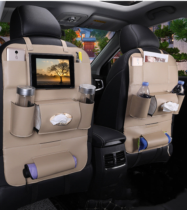 Sac de rangement pour siège de voiture en cuir