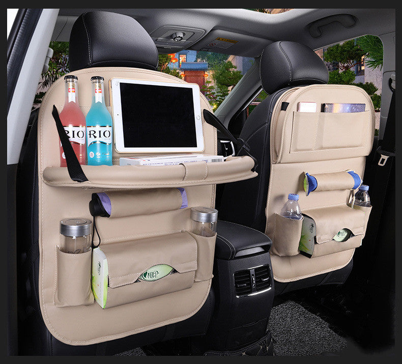 Sac de rangement pour siège de voiture en cuir