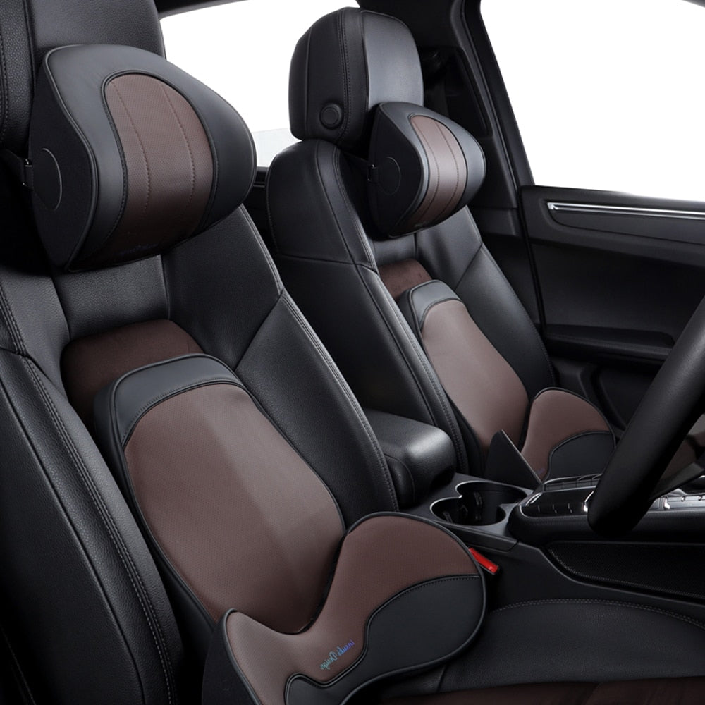 Coussin nuque et lombaire en Cuir pour Voiture