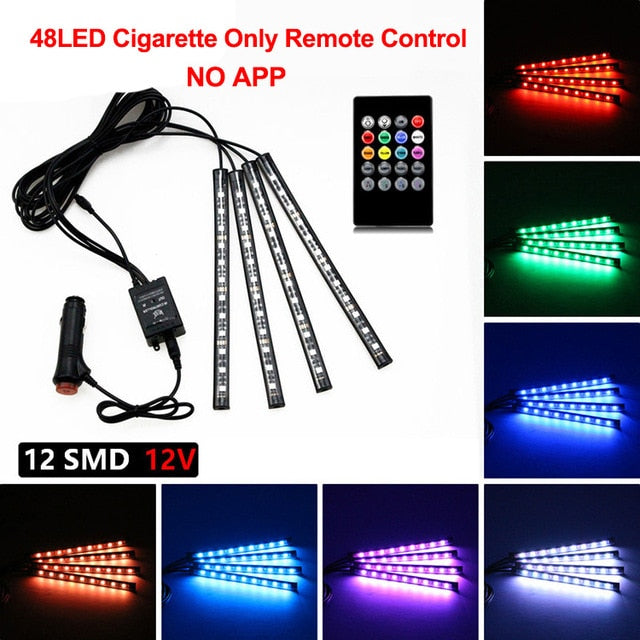 LED Intérieur Voiture App Contrôle Auto RVB