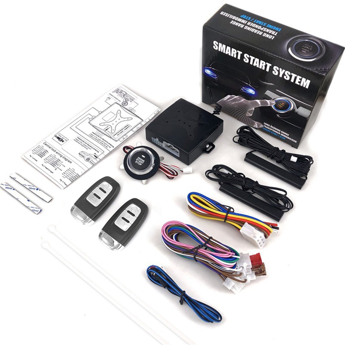 Système d'Entrée sans Clé Universel 12V - Démarrage Automatique - Boutons de Démarrage et Arrêt - Kit avec Télécommande - Dany Lab