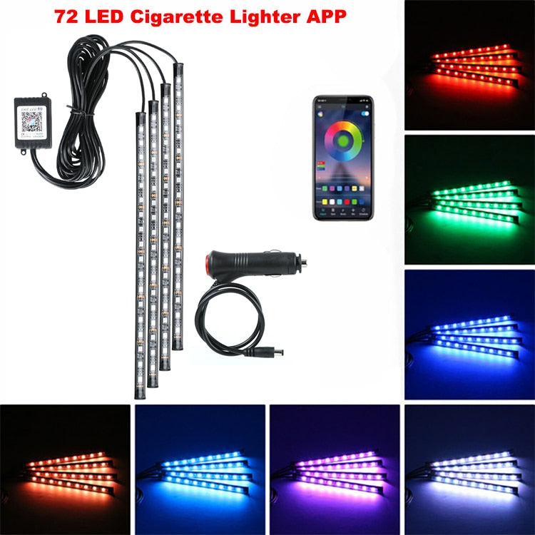 LED Intérieur Voiture App Contrôle Auto RVB