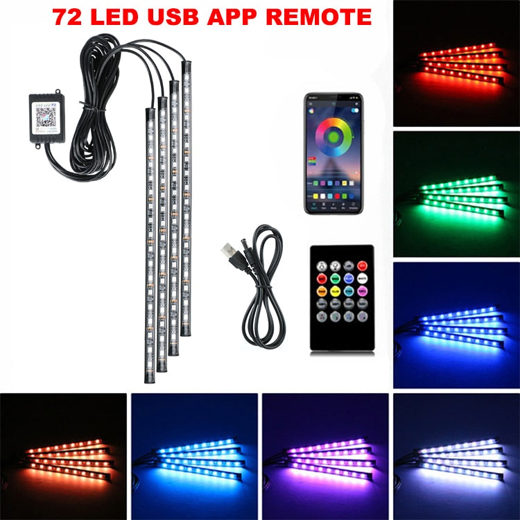 LED Intérieur Voiture App Contrôle Auto RVB