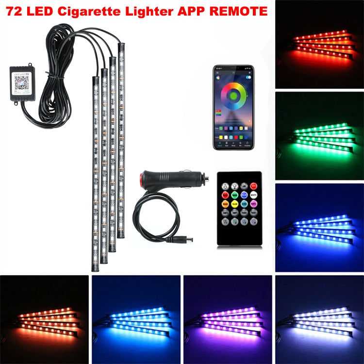 LED Intérieur Voiture App Contrôle Auto RVB