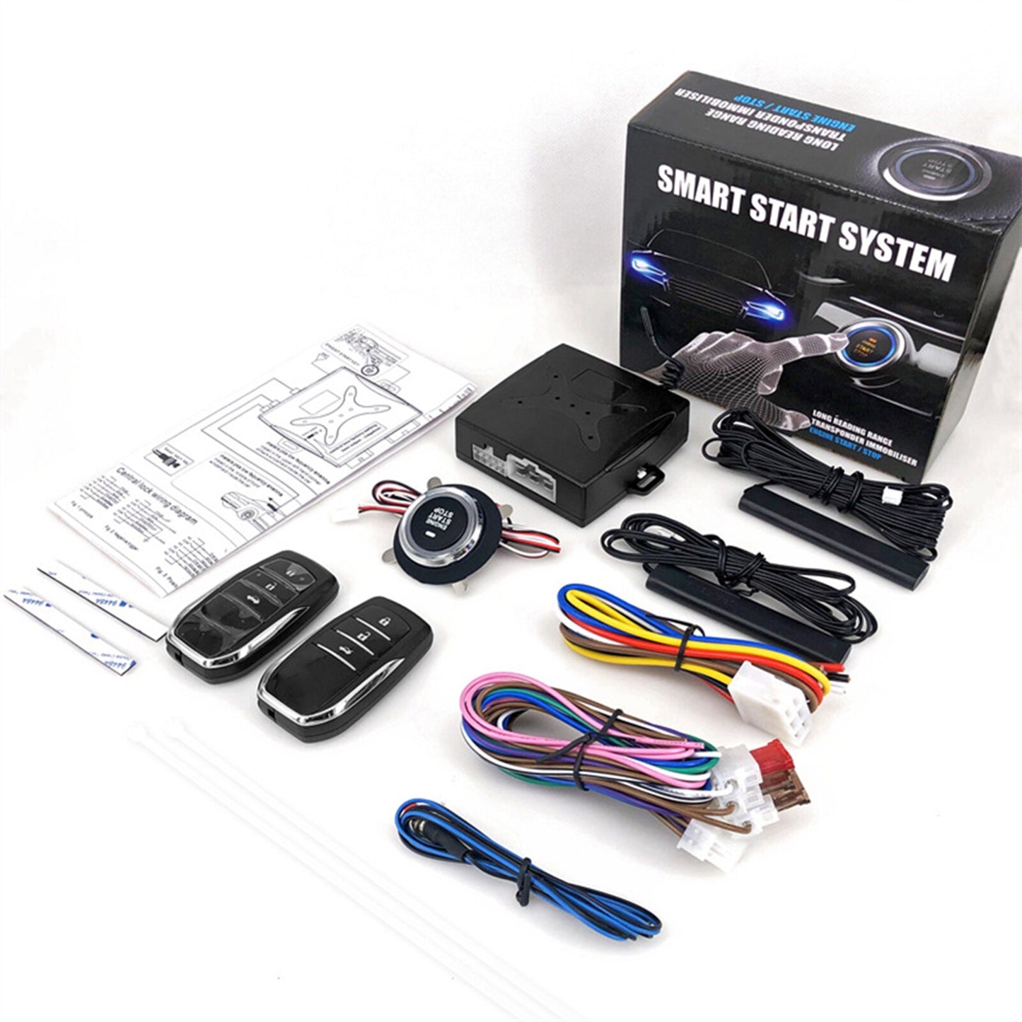 Système d'Entrée sans Clé Universel 12V - Démarrage Automatique - Boutons de Démarrage et Arrêt - Kit avec Télécommande - Dany Lab