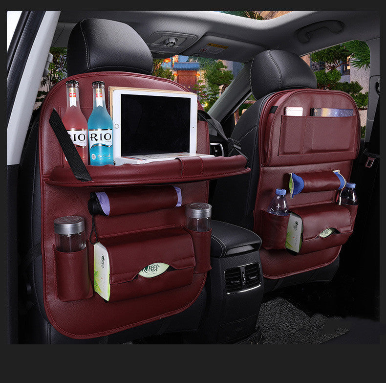 Sac de rangement pour siège de voiture en cuir