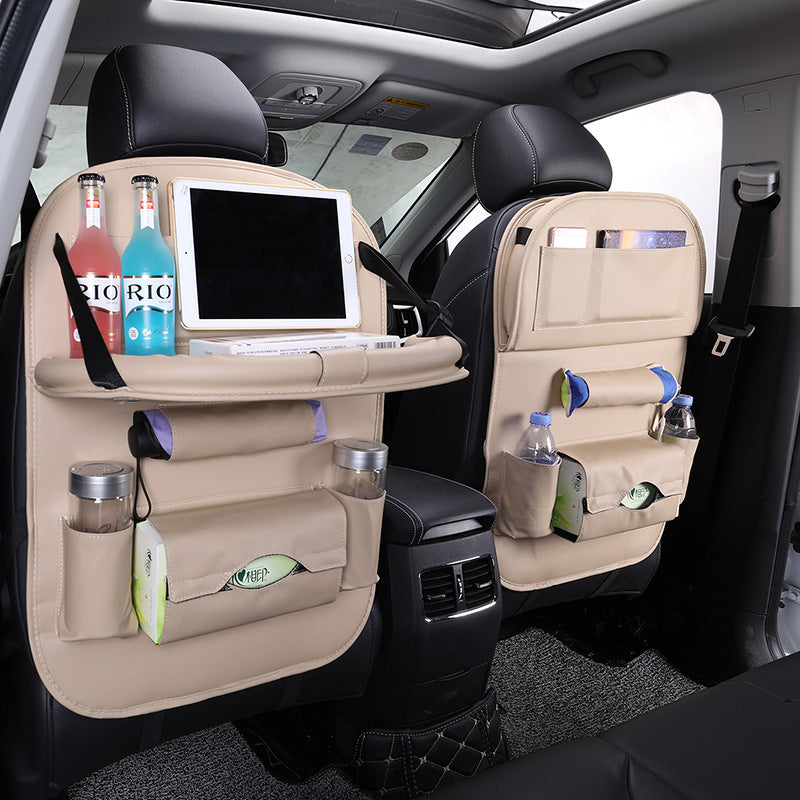 Sac de rangement pour siège de voiture en cuir