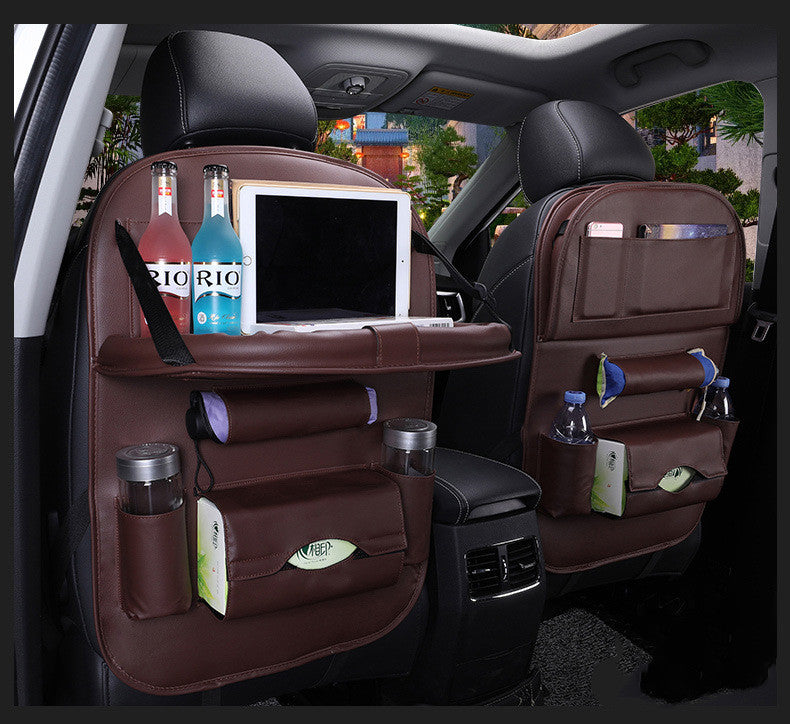 Sac de rangement pour siège de voiture en cuir