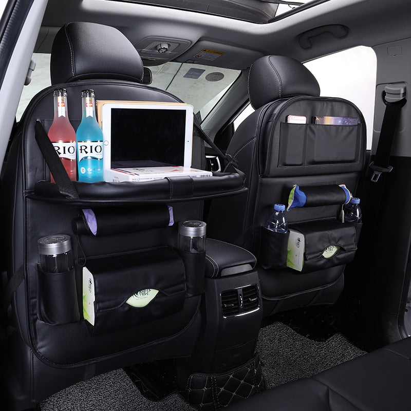 Sac de rangement pour siège de voiture en cuir