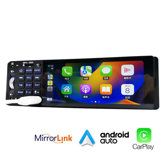 Autoradio Bluetooth 1 DIN avec CarPlay   Android Auto – Écran tactile 5 pouces