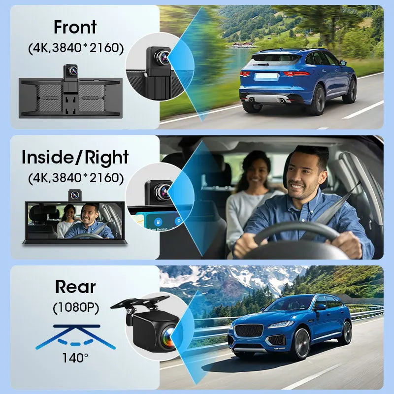 Dany'L - Caméra Dashcam 360° 4K avec CarPlay – La conduite connectée et sécurisée