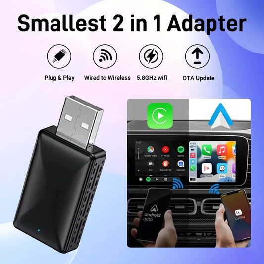Adaptateur Universel CarPlay & Android Auto Sans Fil