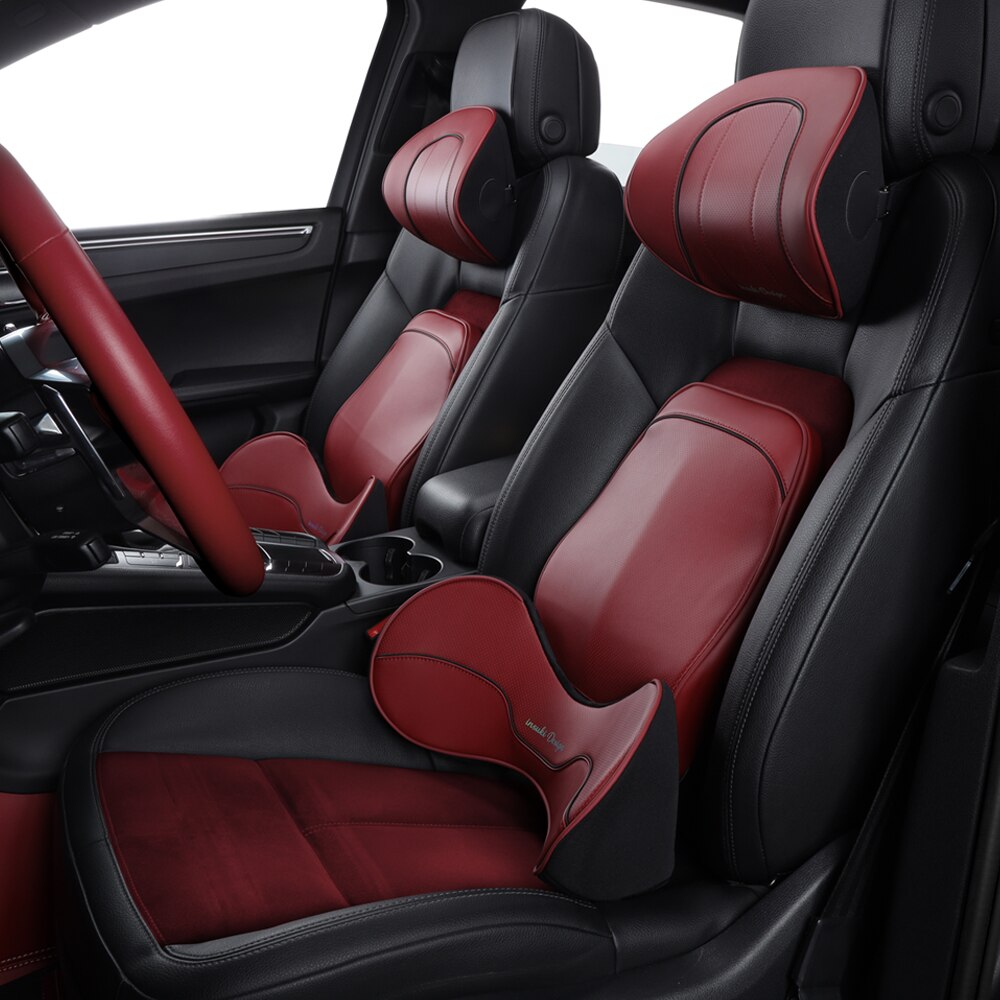 Coussin nuque et lombaire en Cuir pour Voiture